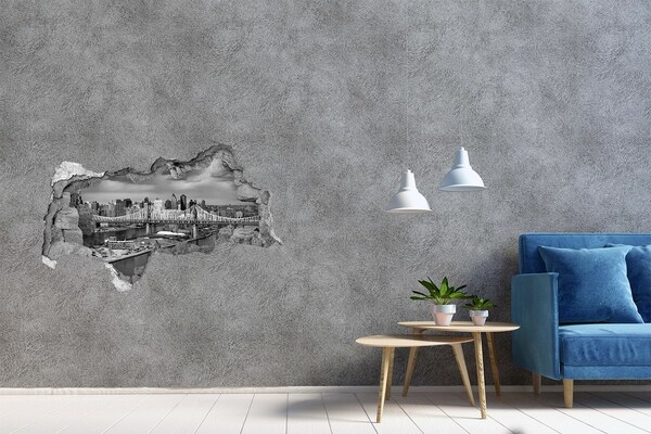 Vinilo adhesivo boquete en la pared rota Puente de Nueva York