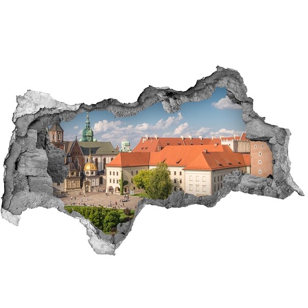 Pegatina decorativa agujero en la pared 3d El casco antiguo de Cracovia