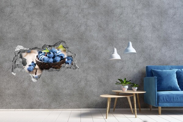 Vinilo adhesivo boquete en la pared rota Bayas en un cuenco de madera