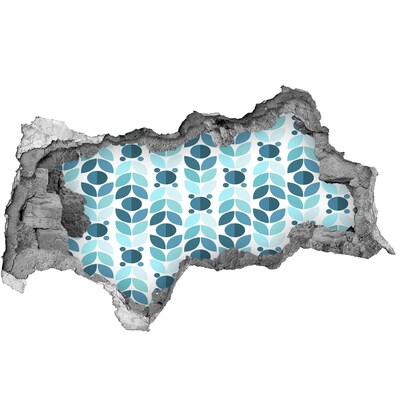 Fotomural autoadhesivo efecto agujero 3d Patrón floral de agujero en la pared