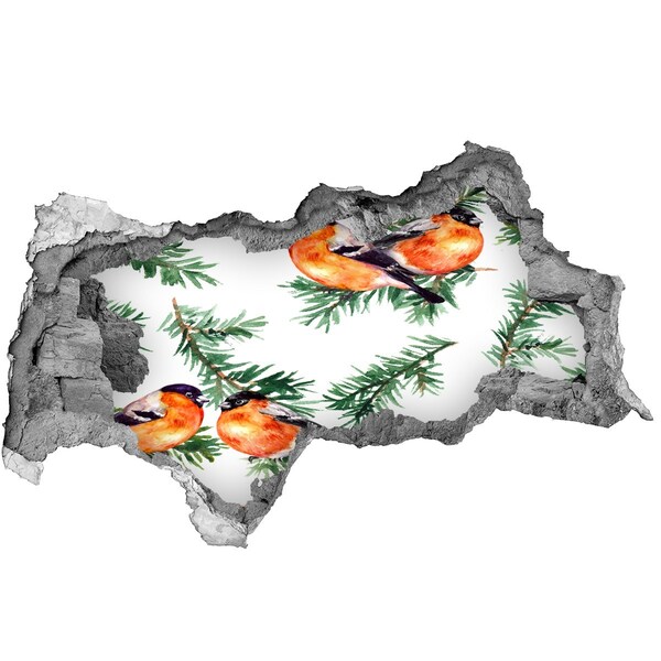 Samoprzylepna dziura na ścianę Ptaki na tle zieleni