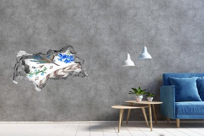 Pegatina decorativa agujero en la pared 3d Un misterioso oasis en la jungla