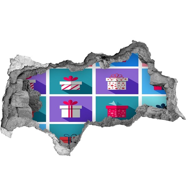 Pegatina decorativa agujero en la pared 3d Sorpresas de regalo