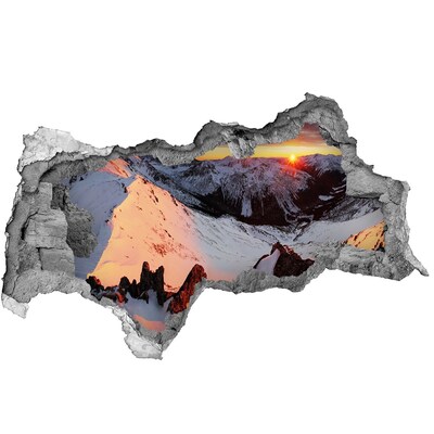 Vinilo adhesivo boquete en la pared rota Atardecer en la montaña