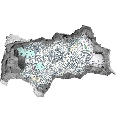 Fotomural autoadhesivo efecto agujero 3d El colorido mundo de la naturaleza