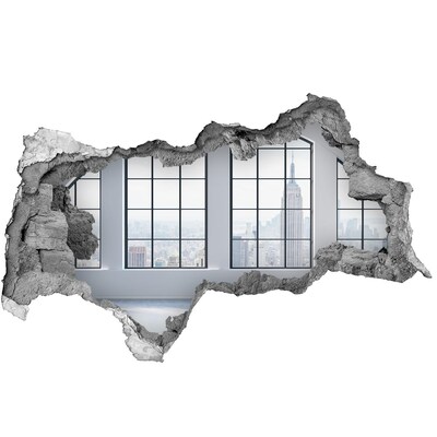 Vinilo adhesivo boquete en la pared rota Vista de Nueva York