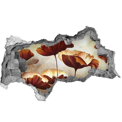 Vinilo adhesivo boquete en la pared rota Un sueño floral en una pared en ruinas