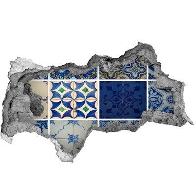 Fotomural autoadhesivo efecto agujero 3d Azulejos de estilo marroquí