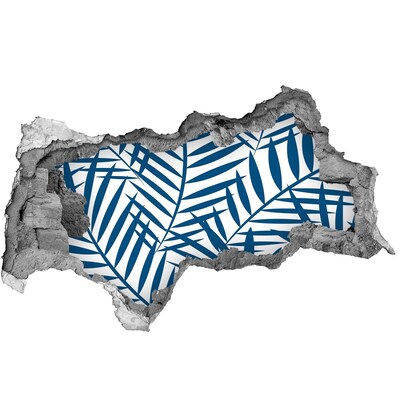 Fototapeta dziura na ścianę 3d Tropikalne liście w dziurze w ścianie