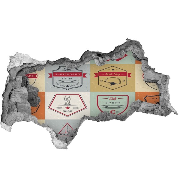 Fotomural autoadhesivo efecto agujero 3d Skatepark en la ciudad