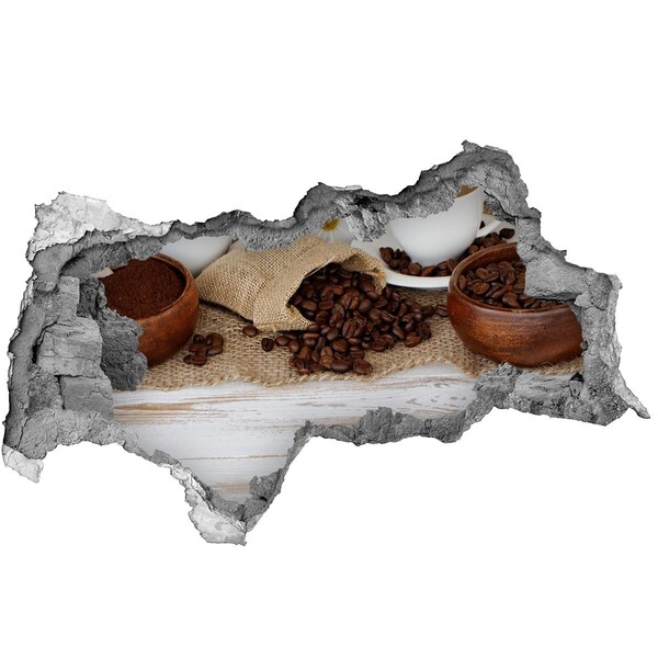 Vinilo efecto 3d pared rota irregular Café en un entorno natural