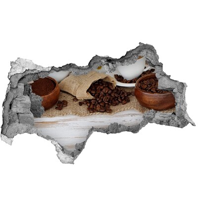 Vinilo efecto 3d pared rota irregular Café en un entorno natural