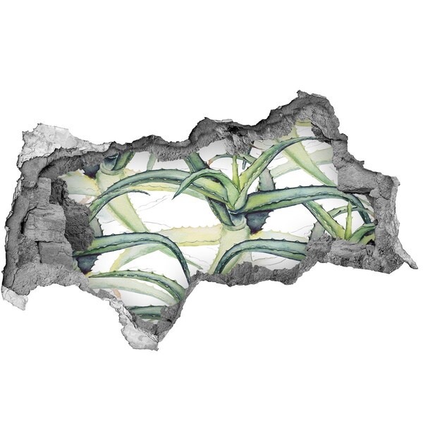 Vinilo adhesivo boquete en la pared rota Un oasis verde en hormigón