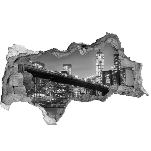 Fotomural autoadhesivo efecto agujero 3d Puente de Nueva York