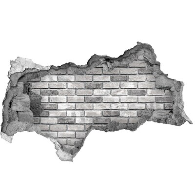 Vinilo adhesivo boquete en la pared rota Una pared de ladrillos en ruinas