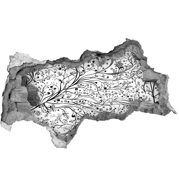 Pegatina decorativa agujero en la pared 3d Patrón floral en la pared