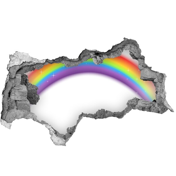 Fotomural autoadhesivo efecto agujero 3d Fuga de luz de arcoíris