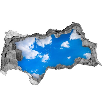 Fotomural autoadhesivo efecto agujero 3d Cielo azul con nubes