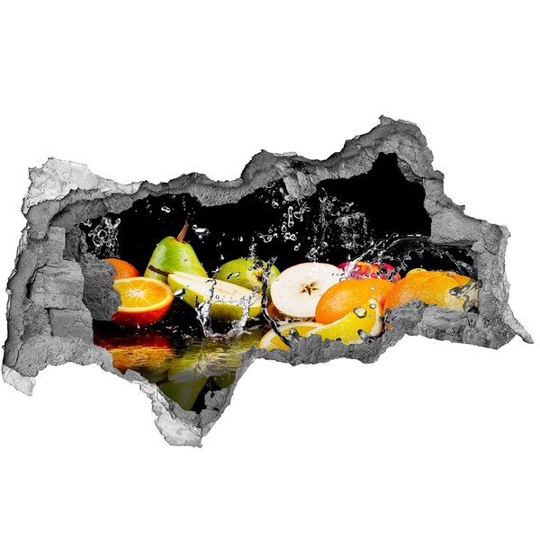 Vinilo adhesivo boquete en la pared rota Un paraíso frutal escondido en la pared