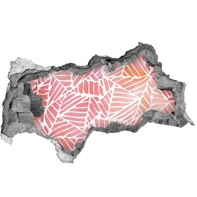 Vinilo efecto 3d pared rota irregular Patrón de hojas tropicales