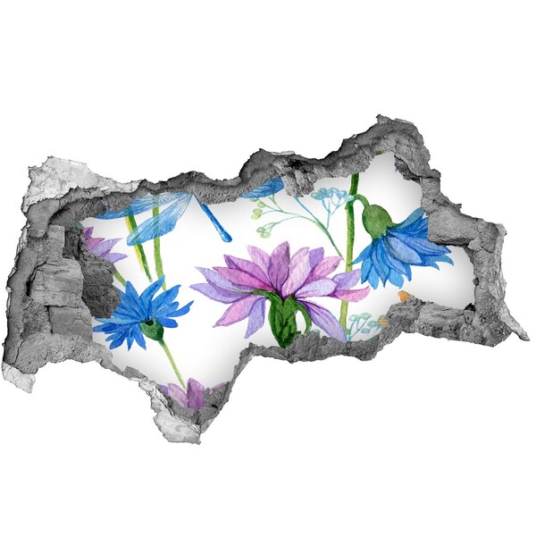 Fotomural autoadhesivo efecto agujero 3d Mural floral 