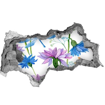 Fotomural autoadhesivo efecto agujero 3d Mural floral 