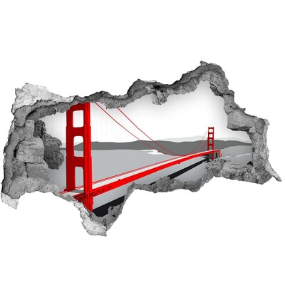 Fotomural autoadhesivo efecto agujero 3d Puente Golden Gate en California