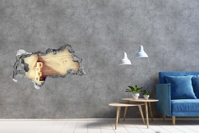 Vinilo adhesivo boquete en la pared rota Amor en un muro roto