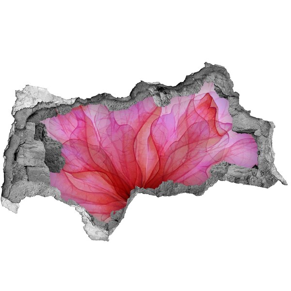Vinilo efecto 3d pared rota irregular Una explosión floral de color