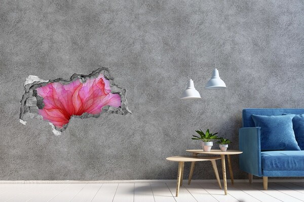 Vinilo efecto 3d pared rota irregular Una explosión floral de color