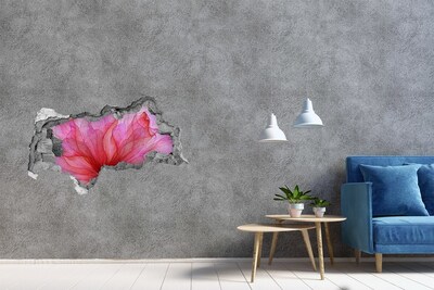 Vinilo efecto 3d pared rota irregular Una explosión floral de color