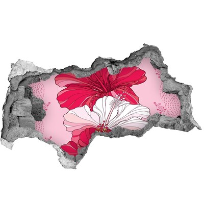 Pegatina decorativa agujero en la pared 3d Una explosión floral de color