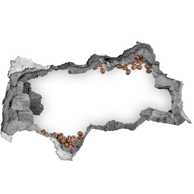 Fotomural autoadhesivo efecto agujero 3d Pared de granos de café rota