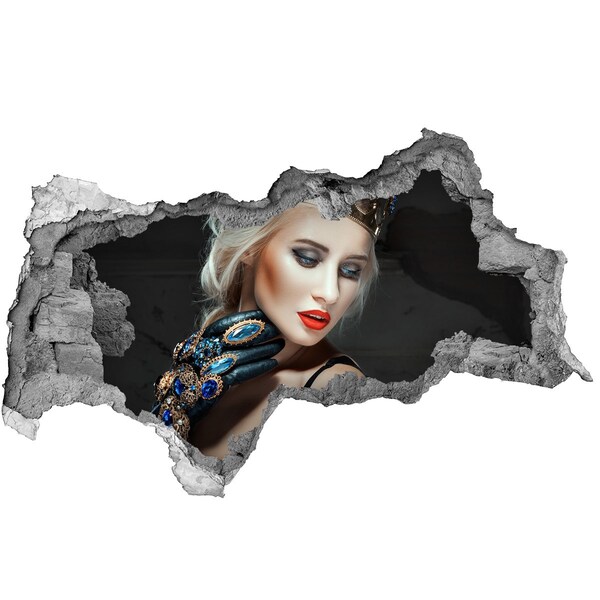 Fotomural autoadhesivo efecto agujero 3d Princesa en las ruinas