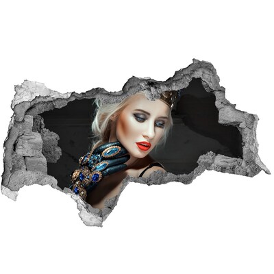 Fotomural autoadhesivo efecto agujero 3d Princesa en las ruinas