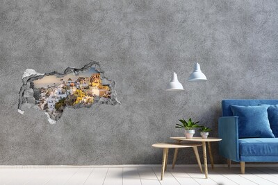 Vinilo efecto 3d pared rota irregular Santorini en Grecia