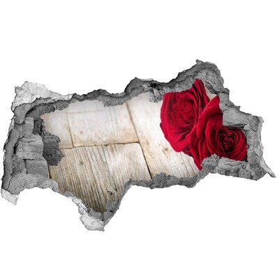 Vinilo adhesivo boquete en la pared rota Rosas en hormigón