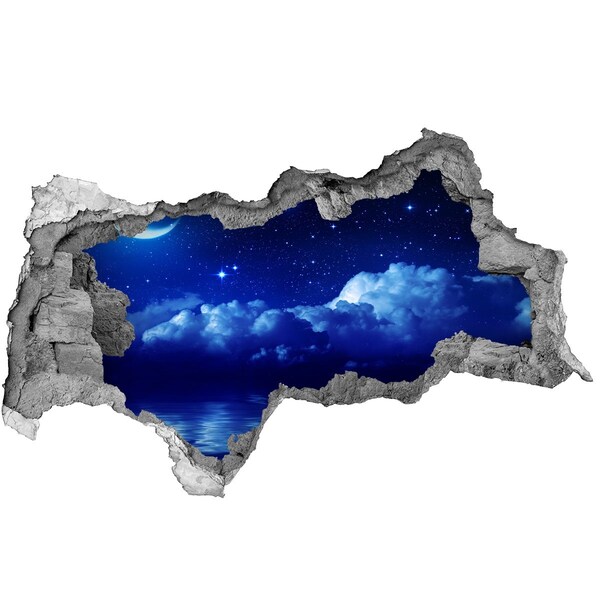 Fotomural autoadhesivo efecto agujero 3d Cielo nocturno sobre el océano