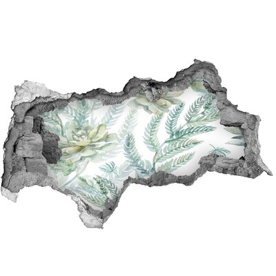 Fotomural autoadhesivo efecto agujero 3d Un oasis verde en hormigón