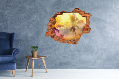 Fototapeta dziura na ścianę Tropikalna oaza za ścianą