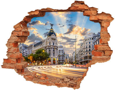 Trampantojo de pared rota efecto profundidad El encanto de Madrid al atardecer