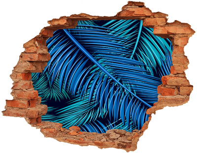 Pegatina de vinilo agujero 3d para pared Oasis tropical con palmeras