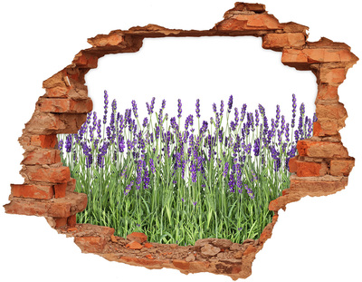 Vinilo pared rota 3d efecto realista Oasis floral de lavanda