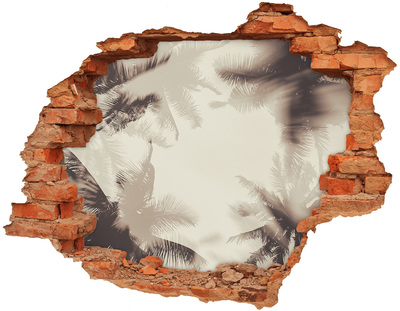 Pegatina de vinilo agujero 3d para pared Oasis tropical detrás del muro