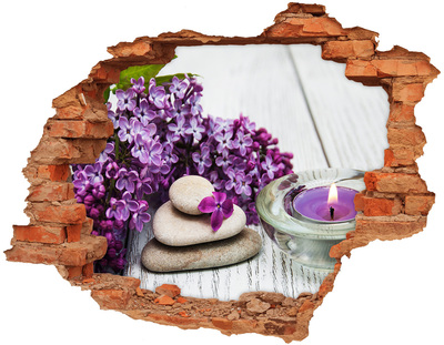 Pegatina agujero en la pared autoadhesiva Un oasis floral de paz