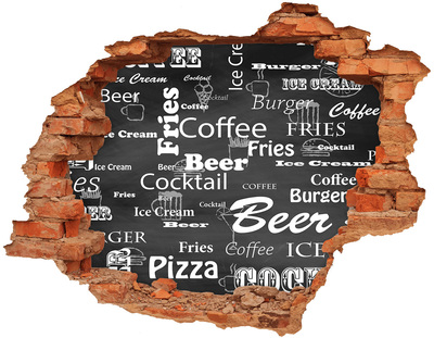 Pegatina agujero en la pared autoadhesiva Caos culinario en el agujero