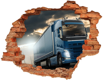 Pegatina de vinilo agujero 3d para pared Camión en camino
