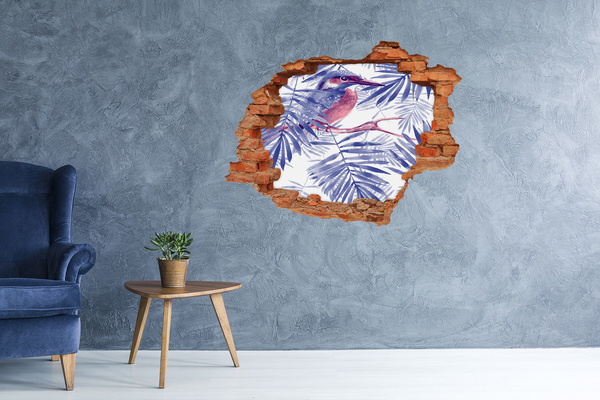 Dziura 3d fototapeta naklejka Tropikalny raj za ścianą