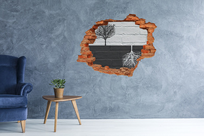 Dziura 3d fototapeta ścienna Drzewo z korzeniami