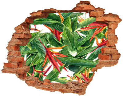 Naklejka 3D dziura na ścianę Tropikalny raj za ścianą